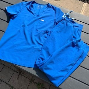 Figs Royal Blue Scrubs Set